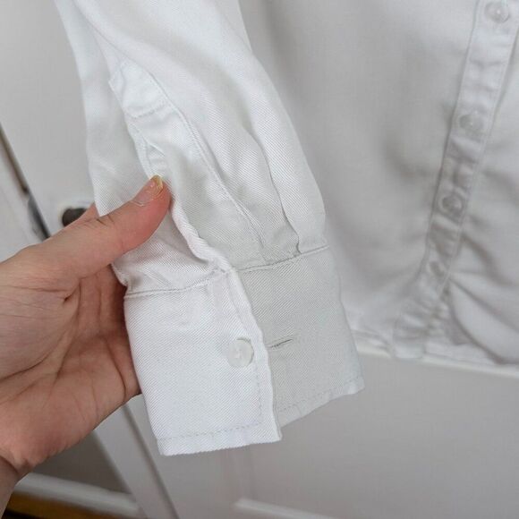 Lou & Grey for LOFT | White Button Down Long Sleeve Shirt Size Small - Picture 3 of 5